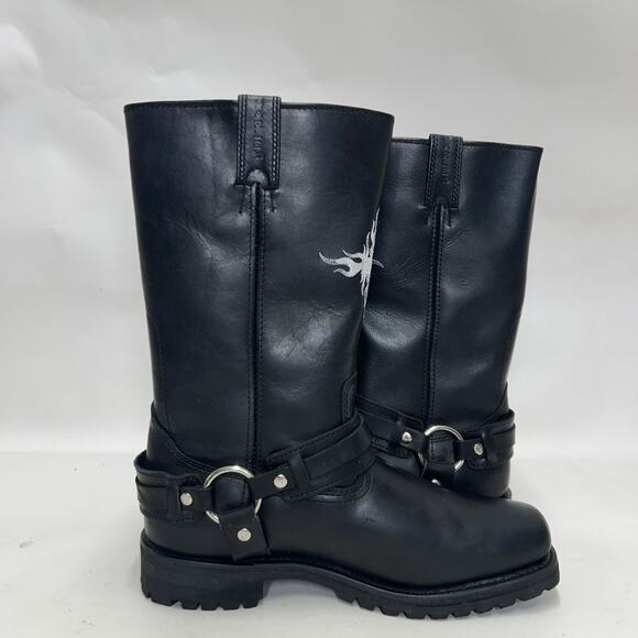 Vintage Harley-Davidson Motorcycle Flame Logo Boots “Black” main image 7